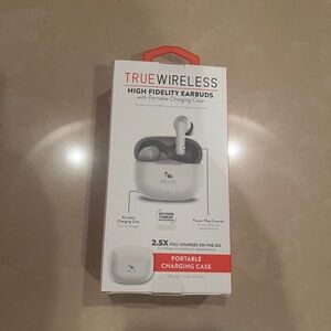 Helix White Wireless Headsets with Charging Case